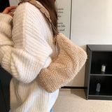 Plush Handbags Bags for Women Autumn And Winter Texture Female Shoulder Bags