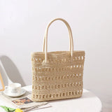 Straw Bag Ins Fire Hollow Air One-Shoulder Hand-Woven Bag