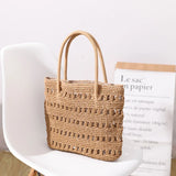 Straw Bag Ins Fire Hollow Air One-Shoulder Hand-Woven Bag