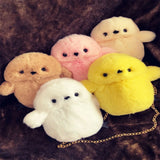 Plush Owl Crossbody Bag with Chain Shoulder Strap