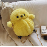 Plush Owl Crossbody Bag with Chain Shoulder Strap