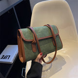 Texture Female Plush Shoulder Bags All-match Handbags