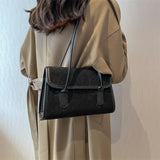 Texture Female Plush Shoulder Bags All-match Handbags