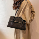 Texture Female Plush Shoulder Bags All-match Handbags