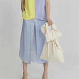 Ruffled One-shoulder Canvas Hand Bag Mini Dumpling Bag