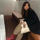 Ruffled One-shoulder Canvas Hand Bag Mini Dumpling Bag