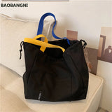 Canvas Shoulder Bag Large Japanese Student Tote Bag