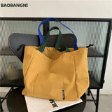 Canvas Shoulder Bag Large Japanese Student Tote Bag