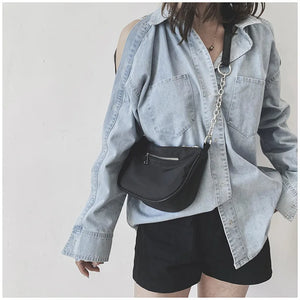 Vintage Nylon Crossbody Bag for Women Girl Chain Shoulder Bag