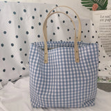 Vintage Plaid Women Large Capacity Tote Bag