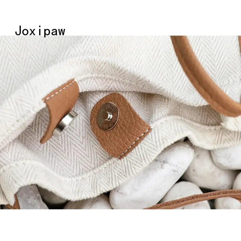Vintage Canvas Shoulder Bag Casual Tote Bag Large Capacity Handbags Female