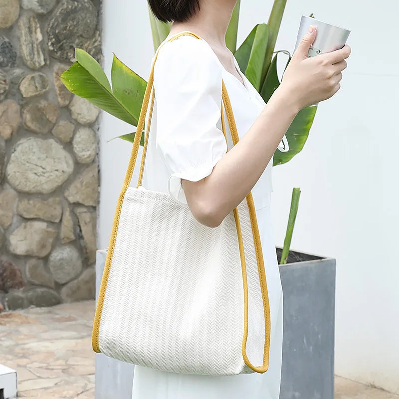 Vintage Canvas Shoulder Bag Casual Tote Bag Large Capacity Handbags Female