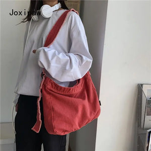 Vintage Canvas Shoulder Bag for Women Casual Crossbody Handbag