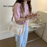 Vintage PU Leather Shoulder Bag for Women Large Capacity Crossbody Bag