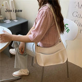 Vintage PU Leather Shoulder Bag for Women Large Capacity Crossbody Bag