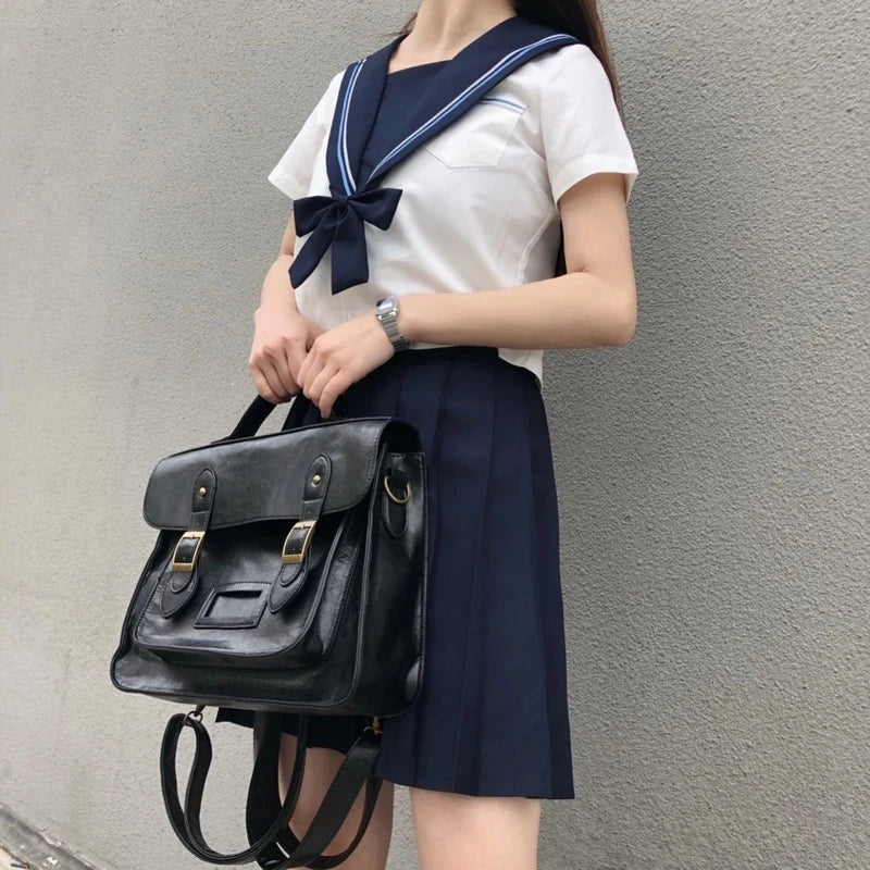 Vintage Women Backpacks Preppy Style Student Backpack Multi-functional Female Sh