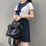 Vintage Women Backpacks Preppy Style Student Backpack Multi-functional Female Sh