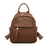 Solid Leather Women Backpack Large Capacity All-Matched Ladies Bag