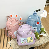 Women Canvas Backpack Female Shoulder Bag Casual College Student Messenger Bags