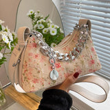 Flower Shoulder Bag Evening Clutch Crossbody Handbag