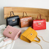 Crocodile Pattern Sling Bag Crossbody Chain Shoulder Messenger Commute Small
