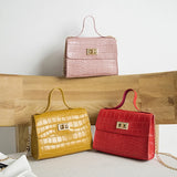 Crocodile Pattern Sling Bag Crossbody Chain Shoulder Messenger Commute Small