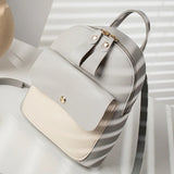 Women's Double Zipper Pull Bump Small Backpack Diagonal Bag Mini Backpack