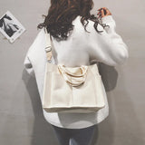 Large Canvas Shoulder Bag Multi-pocket Hand-held Messenger Bag