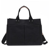 Large Canvas Shoulder Bag Multi-pocket Hand-held Messenger Bag