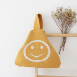 Wool Smiling Face Handbag Ins Knitting Casual Handbag