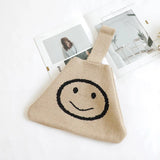 Wool Smiling Face Handbag Ins Knitting Casual Handbag
