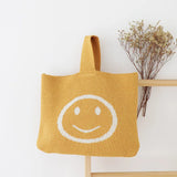 Wool Smiling Face Handbag Ins Knitting Casual Handbag