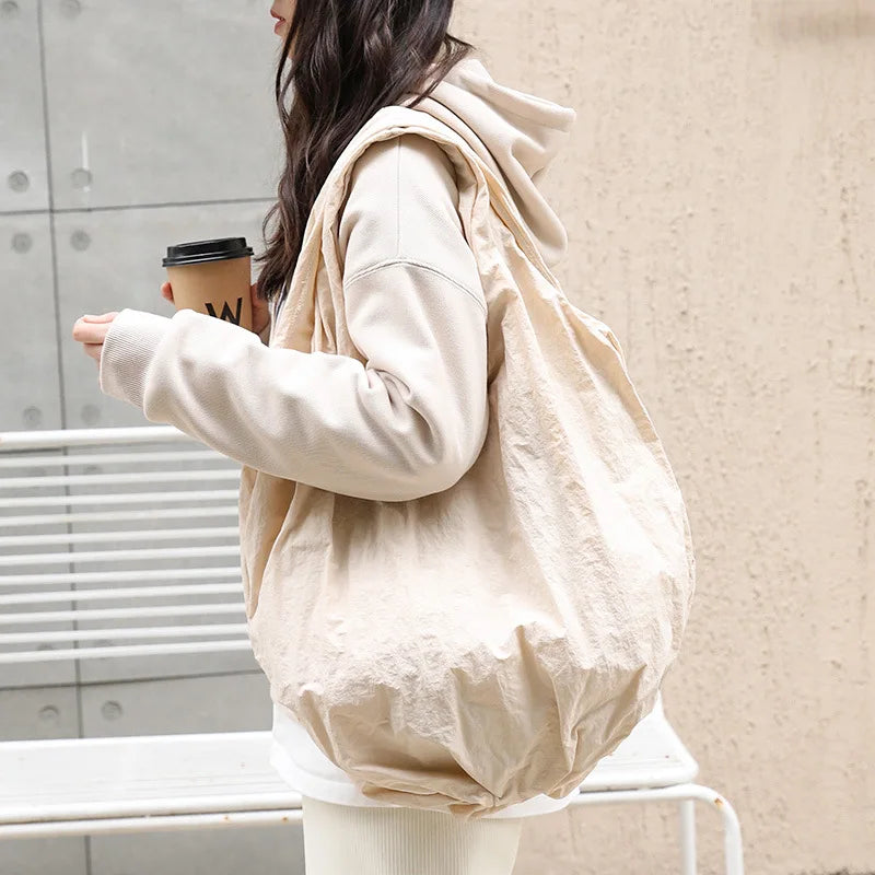 Vintage Casual Pleated Cloud Bag Nylon Handbag