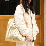 Casual Vintage Tinfoil Handbag Nylon Shoulder Bag