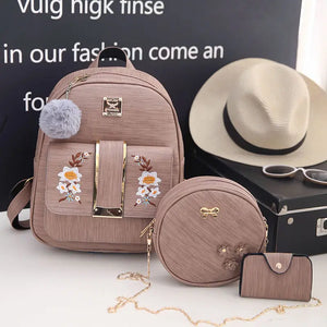 Embroidered Backpack Female Small Fresh Academic Students Schoolbag Girls