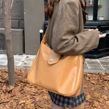 Retro Wax Leather One-Shoulder Tote Bag