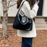 Retro Wax Leather One-Shoulder Tote Bag
