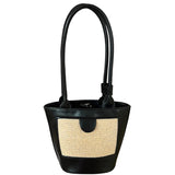 Niche Straw Bucket Bag Female Portable Small Bag Retro Hand Carrying Shoulder Un