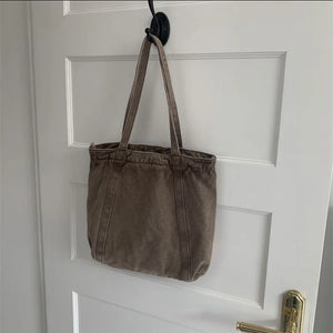 One-shoulder Retro Canvas Shopping Bag