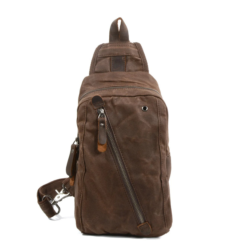 Men's Mini Canvas Chest Bag Dual Purpose Backpack