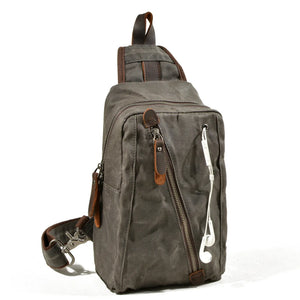 Men's Mini Canvas Chest Bag Dual Purpose Backpack