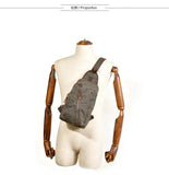 Men's Mini Canvas Chest Bag Dual Purpose Backpack