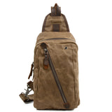 Men's Mini Canvas Chest Bag Dual Purpose Backpack
