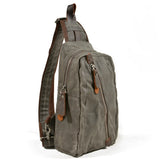Men's Mini Canvas Chest Bag Dual Purpose Backpack