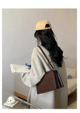 Retro PU Leather Single-Shoulder Bag French Organ Bag for Women