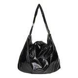 Retro Tin Foil Shoulder Bag Casual Solid Nylon Women's Bag