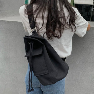 Canvas Bucket Bag for Women Casual Shoulder Bag Student School Bag
