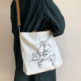Japanese Canvas Messenger Bag Women's Hand-held Shoulder Bag