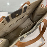 Striped One-Shoulder Bag Large Tote Canvas Handbag