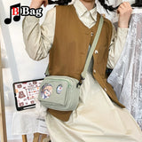 Canvas Cartoon Shoulder Bag Transparent Crossbody
